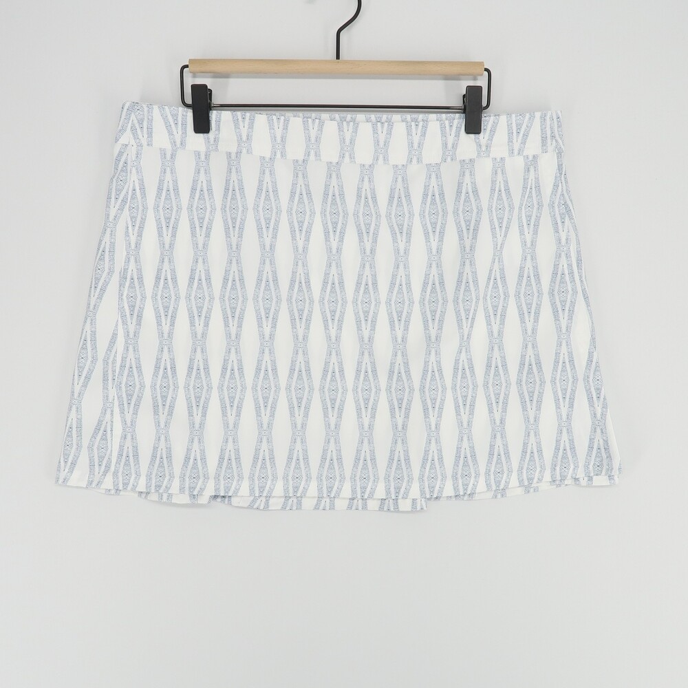 RipSkirt‎ Hawaii Wrap Skirt Womens XL Blue White Diamond Geometric Paia Maui